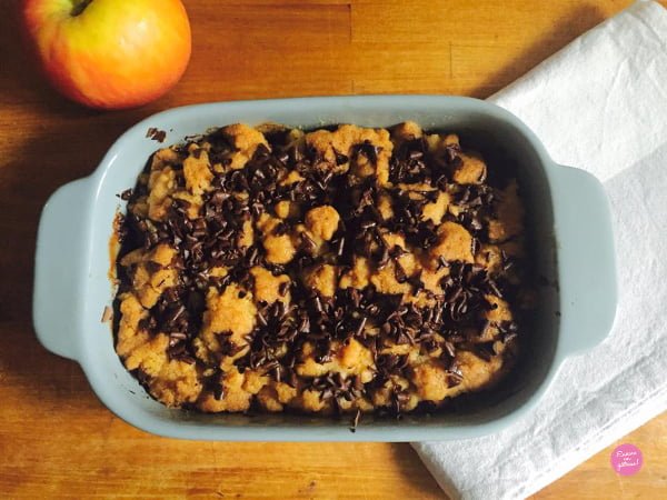 Crumble pommes et chocolat
