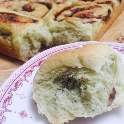 brioche roulee the matcha nutella