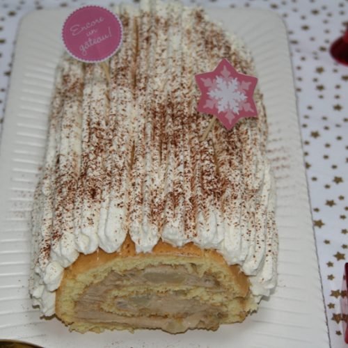 bûche roulée marrons poires
