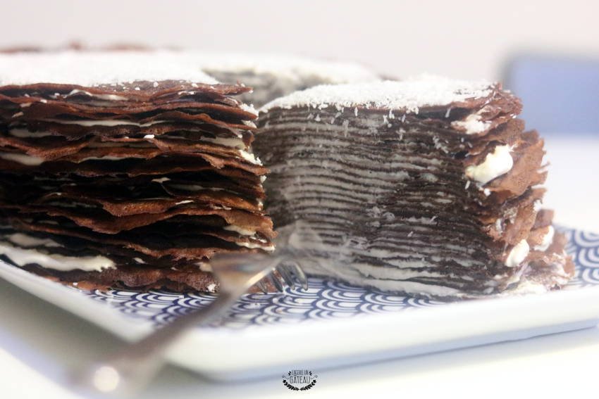 Ma recette de gâteau de crêpes chocolat coco