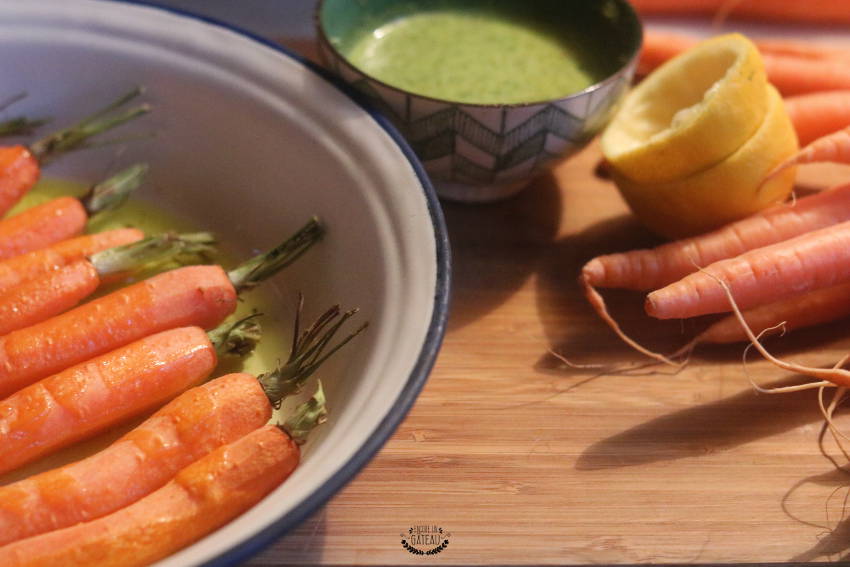 carottes rôties à la chermoula avant cuisson