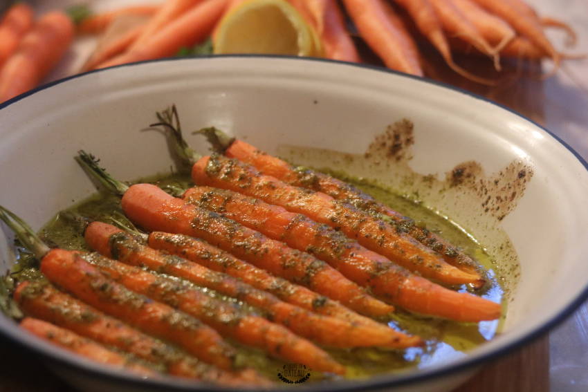 recette facile de carottes rôties à la chermoula