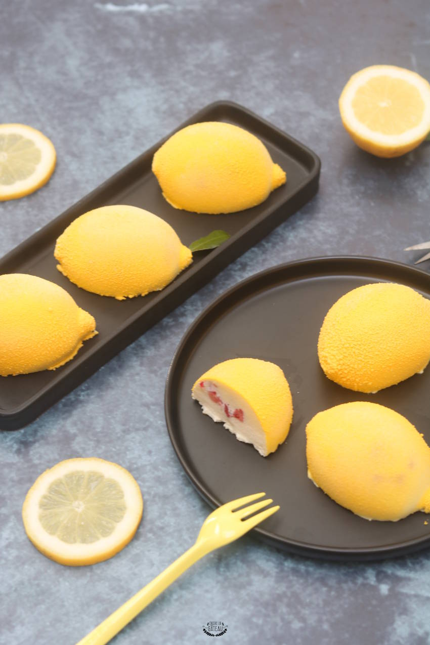 recette avec les moules limone silikomart, entremets citrons fruits rouges