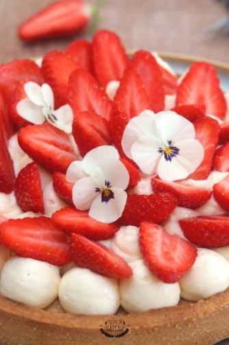 Tarte aux fraises crème diplomate