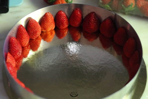 montage fraisier crème diplomate