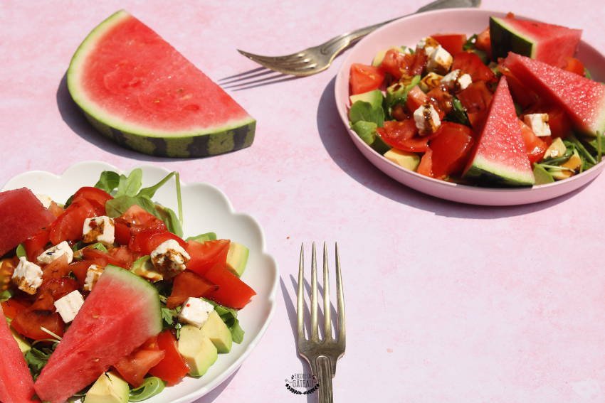 recette rapide de salade pastèque crudités