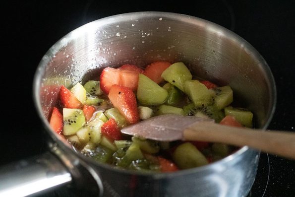 cuisson confiture fraises kiwis