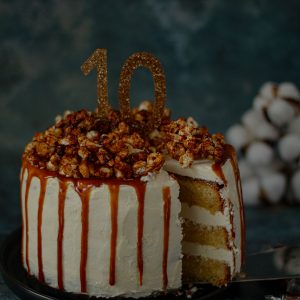 recette drip cake caramel pop-corn
