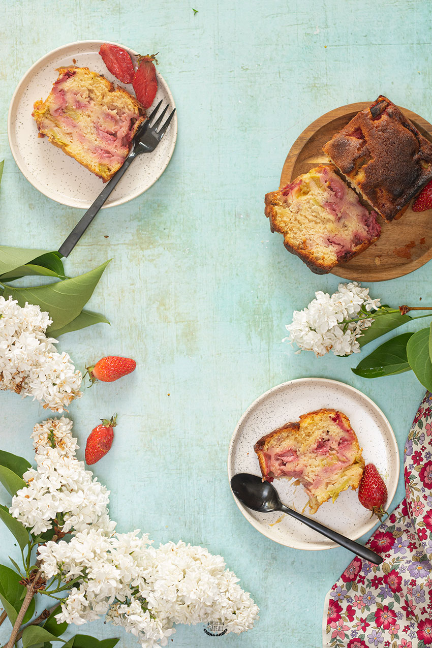cake fraise rhubarbe