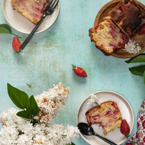 recette cake fraise rhubarbe