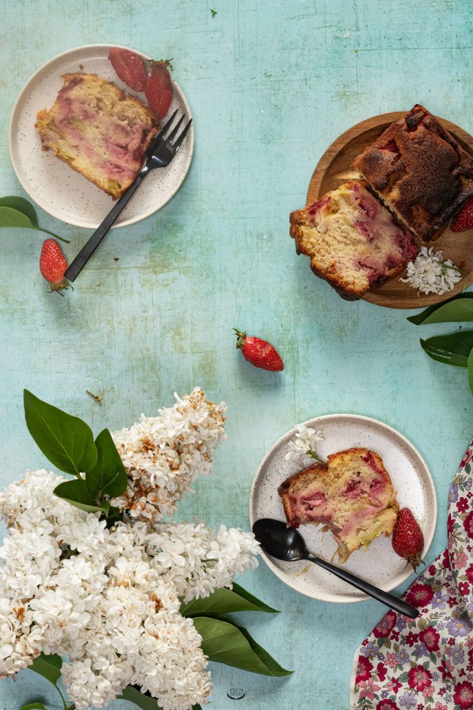 recette cake fraise rhubarbe