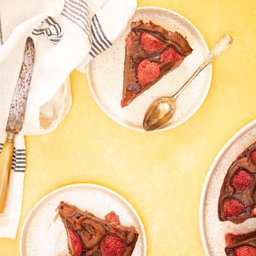 gâteau fondant chocolat fraise