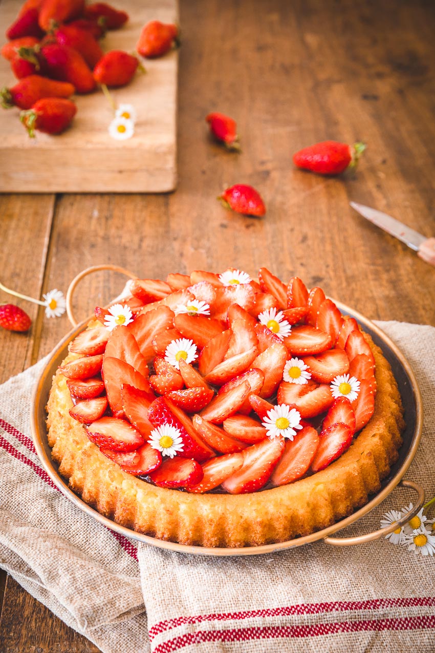 tarte aux fraises moelleuse ganache fraise