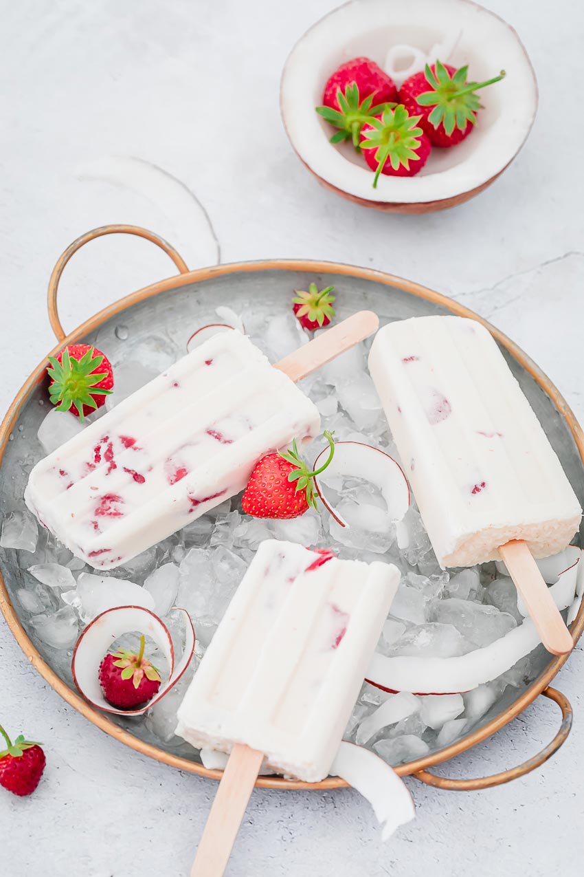 esquimaux au yaourt glacé fraise coco